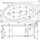 AQUANET Jersey Ванна акриловая асимметричная встраиваемая / пристенная размер 170x100 см с каркасом L, белый - фото 272724