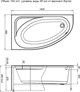 AQUANET Mia Ванна акриловая асимметричная встраиваемая / пристенная размер 140x80 см с каркасом L, белый - фото 272924