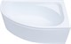 AQUANET Mia Ванна акриловая асимметричная встраиваемая / пристенная размер 140x80 см с каркасом L, белый - фото 272937
