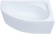 AQUANET Mia Ванна акриловая асимметричная встраиваемая / пристенная размер 140x80 см с каркасом R, белый - фото 272963