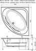 AQUANET Vista Ванна акриловая четверть круга встраиваемая / пристенная размер 150x150 см с каркасом, белый AQUANET-254389 - фото 273140