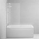 AM.PM Tender Душевая шторка на ванну распашная 80 см, профиль - хром матовый / стекло - прозрачное, 6 мм - фото 274888