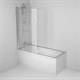 DAMIXA Skyline Душевая шторка на борт ванны 150х80,профиль анод,стекло прозрачное,полотенцедержатель - фото 275350