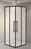 ESBANO Flex Душевое ограждение квадратная 90x90 см двери раздвижные, профиль - черный матовый / стекло - прозрачное - фото 275721