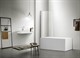 AQUATEK Шторка на ванну, одноэлементная, поворотная 800X1500 профиль хром, стекло прозрачное 6 мм - фото 276296