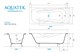 AQUATEK Гамма Ванна чугунная эмалированная 1500x750 мм в комплекте с 4-мя ножками без ручек, цвет белый - фото 276328