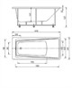 AQUATEK Либра Ванна пристенная прямоугольная без гидромассажа без панелей с каркасом (разборный) со слив-переливом  размер 150x70 см, белый - фото 276673