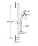 GROHE Tempesta Cube 110 Душевой гарнитур, 2 режима струи, душевая штанга 600 мм, шланг 1750 мм, хром GROHE-26748003 - фото 277889