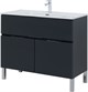 AQUANET Мебель для ванной напольная Алвита New 100 1 ящик, 2 дверцы, антрацит - фото 279026