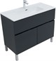AQUANET Мебель для ванной напольная Алвита New 100 1 ящик, 2 дверцы, антрацит - фото 279032