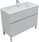 AQUANET Мебель для ванной напольная напольнаяАлвита New 100 1 ящик, 2 дверцы, серый - фото 279066