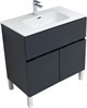 AQUANET Мебель для ванной напольная напольнаяАлвита New 80 1 ящик, 2 дверцы, антрацит - фото 279308