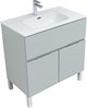 AQUANET Мебель для ванной напольная напольнаяАлвита New 80 1 ящик, 2 дверцы, серый - фото 279355