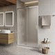 BELBAGNO Luce Душевая дверь в нишу ширина 120 см профиль - хром / стекло - матовое, двери раздвижные, стекло 6 мм LUCE-BF-1-120-P-Cr - фото 282473