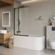 BELBAGNO Luce Шторка на ванну ширина 90 см профиль - черный / стекло - прозрачное, двери распашные, стекло 6 мм LUCE-VF-11-90/145-C-NERO - фото 282513