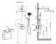 SANCOS Space Душевой комплект встраиваемый c термостатическим смесителем, цвет вороненая сталь SC3006GMG - фото 282671