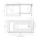 TIMO Ritta Акриловая ванна прямоугольная 1200*700*630 белый RITTA1270 - фото 286584