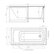 TIMO Ritta Акриловая ванна прямоугольная 1600*700*630 белый RITTA1670 - фото 286594