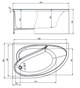 TIMO Iva Акриловая ванна асимметричная левая 1600*100*700 белый IVA1610L - фото 286634