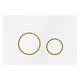 VECONI Кнопка смыва Round Design VFRD-WHG, 150х220х13, пластик, белый, кайма - матовое золото VFRD004WHG