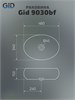GID Раковина 9030bf 52232 накладная черная глянцевая 48x34x15 GID-52232 - фото 309038