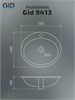 GID Раковина 9413 71107 встраиваемая сверху белая 56x49x19 GID-71107 - фото 309293
