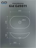 GID Раковина Gd9811 53340 накладная золотая 61x37x15 GID-53340