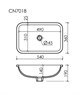 CERAMICA NOVA Element Раковина встраиваемая снизу 540x360x190 с отверстием слива перелива цвет белый CN7018 - фото 310935