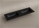 CERAMICA NOVA Grace Раковина накладная мебельная прямоугольная 1410x457x137 с двумя чашами без отверстий под смеситель цвет черный матовый CN7022MBwx - фото 310978