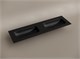 CERAMICA NOVA Grace Раковина накладная мебельная прямоугольная 1610x457x137 с двумя чашами без отверстий под смеситель цвет черный матовый CN7023MBwx - фото 310994