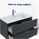 AQUANET Тумба под раковину подвесная Алвита New 60 2 ящика, антрацит AQUANET-277511 - фото 318339