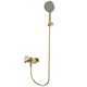 AQUAme Imola Смеситель для ванны, с душевым набором, ?120 мм, 3 режима, Brushed gold AQM6712BG - фото 326497