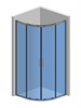 AQUAme Душевой уголок полукруглый, двери раздвижные 900*900*1950мм., стекло 6мм, цвет профиля хром.  Размер AQM3801F-9 - фото 326709