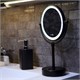 WASSERKRAFT K-1005BLACK Зеркало с LED-подсветкой двухстороннее, стандартное и с 3-х кратным увеличением, черный WASSERKRAFT 1005BLACK - фото 329068