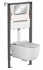 CERAMICA NOVA Комплект Подвесной унитаз NEW DAY Rimless + Система инсталляции Balance кнопка Square, хром глянцевый CN3005_121002CH - фото 331446