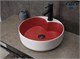 GID Раковина N9013LS 52237 накладная красная матовая / белый графит 40x40x13 GID-52237 - фото 332556