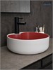 GID Раковина N9013LS 52237 накладная красная матовая / белый графит 40x40x13 GID-52237 - фото 332563
