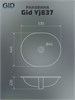 GID Раковина Yj837 71164 встаиваемая снизу белая 53x44.5x22 GID-71164 - фото 332757