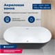 AQUANET Delight Ванна акриловая овальная отдельностоящая / пристенная размер 170x80 см, цвет белый / черный AQUANET-289723 - фото 333273