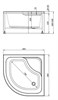 AQUANET Optimal Душевой поддон четверть круга размер 90x90 см, цвет белый AQUANET-293351 - фото 335852
