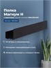 AQUANET Полка Магнум Н 50x12 черная матовая, с крючками AQUANET-341533 - фото 336632