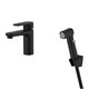 AQUATEK AQ1812MB НИКА Смеситель для раковины 90 без донного клапана с гигиеническим ручным душем, матовый черный AQ1812MB - фото 338574