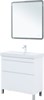 AQUANET Slim Тумба под раковину напольная ширина 80 см, цвет белый AQUANET-346044 - фото 339256