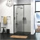 WASSERKRAFT Elbe 74P Душевая дверь распашные ширина 100 см профиль - черный / стекло - прозрачное WASSERKRAFT 74P12 - фото 340435