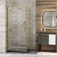 WASSERKRAFT Aisch 55P Душевой уголок квадратный размер 100x100 см двери распашные профиль - золото / стекло - прозрачное WASSERKRAFT 55P19 - фото 342459