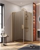 CEZARES Slider Душевой уголок прямоугольный размер 90x100 см, профиль - брашированное золото / стекло - бронза, двери Распашная SLIDER-AH-1-90-100/110-BR-BORO