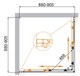 CEZARES Molveno Душевой уголок квадратный размер 90x90 см двери раздвижные профиль - брашированное золото / стекло - матовое MOLVENO-A-2-90-P-BORO - фото 344634