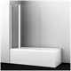 AZARIO Шторка для ванны  MERRIT 1100(700+400)х1400 прозрачное стекло 6 мм, покрытие EASY CLEAN, цвет профиля серебро (AZ-NF6221 1100), двери распашные AZ-NF6221 1100 - фото 351574