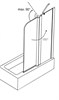 AZARIO Шторка для ванны  MERRIT 1100(700+400)х1400 прозрачное стекло 6 мм, покрытие EASY CLEAN, цвет профиля серебро (AZ-NF6221 1100), двери распашные AZ-NF6221 1100 - фото 351576
