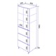 AZARIO Пенал Эстима 52/3 520х330х1960 напольный, графит (CS00094563), цвет Графит CS00094563 - фото 352195